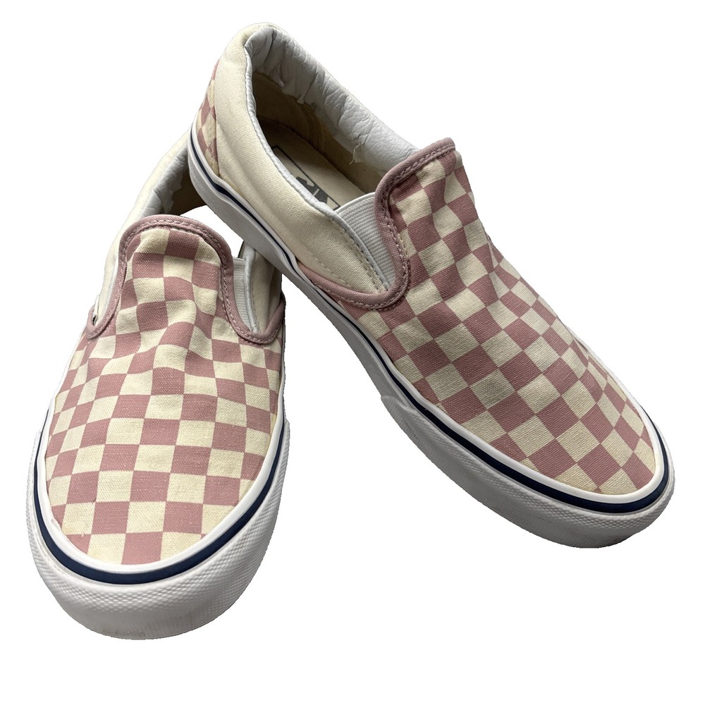 Vans Checkerboard Slip-On Classic Sneakers  Dusty Pink Men 8 Women 9.5 See Pics